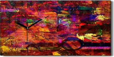 Produktbild von Dekor Leinwand Uhr Wandbilder Geräuschlos 60x30 Malerei Abstrakte Kunst - schwarze Hände