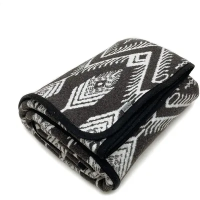 Productafbeelding van Merino wollen deken, woondeken, sofa deken, plaid, 160x220 cm, boho stijl, grijs