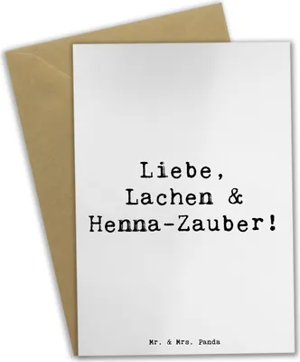Produktbild von Mr. & Mrs. Panda Grußkarte Spruch Henna-Abend Magie - Weiß - Geschenk, einladungskarten, Freunde, Geschenkideen, Tradition, Heirat, osterkarte, Geschenke, Hochzeitsritual
