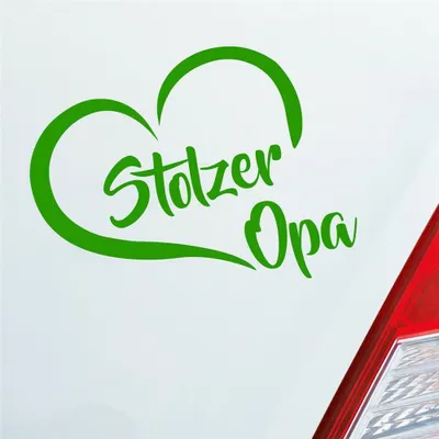 Produktbild von Auto Aufkleber Stolzer Opa Liebe Herz Großvater Enkel 12x10 cm Hellgrün Sticker Heckscheibenaufkleber