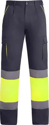 Immagine prodotto di Roly Workwear HV9321 | Pantaloni Enix Pantaloni da lavoro da uomo - Colore: Piombo 23/Giallo fluo 221 - Taglia: 48