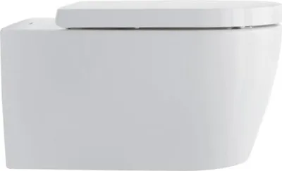 Productafbeelding van Duravit wandtoilet met diepe spoelbak, model Me by Starck, 37x57 cm, randloos, met hygiënische coating, wit