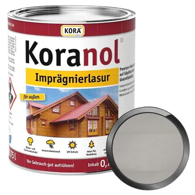 Produktbild von KORA Koranol Imprägnierungslasur 0.75 Liter Silbergrau