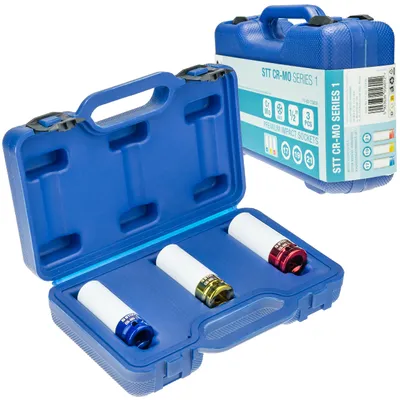 Produktbild von STIX 3tlg Steckschlussel-Einsatz 1/2 Schoneinsatze Alufelgen 17 19 21mm Cr-Mo Nasse