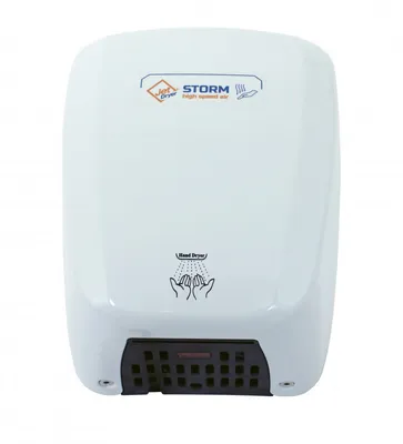 Image de Jet Dryer Dryers - Storm Hot Air Hand Dryer, White Metal 8596220006387