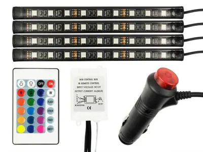 Obrázek produktu pro RGB LED osvětlení interiéru (kabiny) vozu s dálkovým ovládáním do zásuvky zapalovače