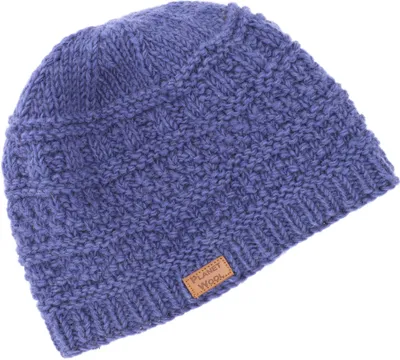Produktbild von Einfarbige Handgestrickte Wollmütze aus Nepal - Blau, Uni, Wolle, Hüte, Mützen