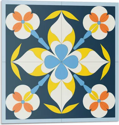 Produktbild von Blumenmuster Auf Dem Hintergrund – Selbstklebend – Wandverkleidung – Wandpaneel – Wanddeko – Dekorative Wandpaneele – 3D Wandpaneele – Wandgestaltung selbstklebend – 4 Stück 50 x 50 cm