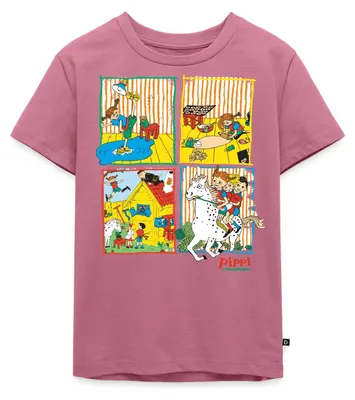 Produktbild von Spreadshirt Pippi Langstrumpf Und Ihre Freunde Kacheln Kinder Premium T-Shirt, 122/128 (6 Jahre), Mauve
