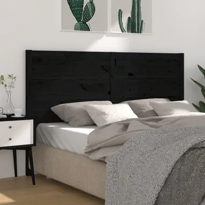 Produktbild von Kopfteil Schwarz 126x4x100 cm Massivholz Kiefer , Kopfteile Design 2024