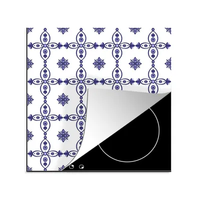 Produktbild von KitchenYeah© Herdabdeckplatte Portugal - Muster - Blau , 78x78cm, Küche Deko, Glaskeramikkochfeld Herdabdeckung, Abdeckplatte fùr Kochfeld