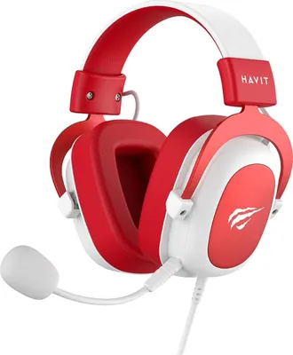 Produktbild von Havit H2002d Gaming-Kopfhörer Weiß  rot