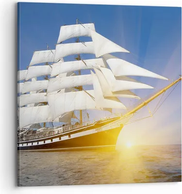 Produktbild von Bild auf Leinwand - Leinwandbild - Yacht Meer Welle - 70x70cm - Wand Bild - Wanddeko - Wandbilder - Leinwanddruck - Bilder - Kunstdruck - Wanddekoration - Leinwand bilder - Wandkunst - AC70x70-4039