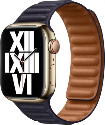 Image de Bracelet Apple Leather Link pour Apple Watch | 38/40/41/42 mm - Taille M/L - Ink