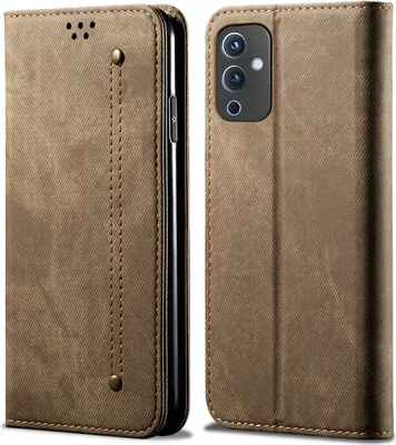 Obrázek produktu pro OnePlus 9 Pouzdro, Kožené Peněženkové Pouzdro s Magnetickým Uzavíráním a Stojánkem pro OnePlus 9 Khaki