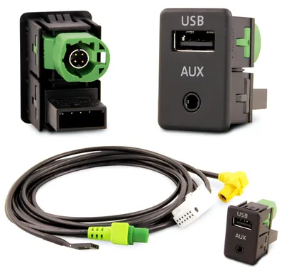 USB AUX Einbau Block Schalter Adapter für VW RCD RNS RNS RCD 300 310 315 510 – Produktansicht