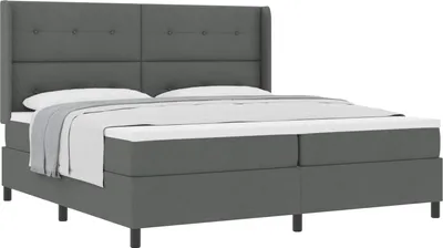 Produktbild von vidaXL Boxspringbett mit Matratze Dunkelgrau 200 x 200 cm Stoff