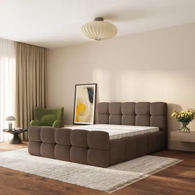 Produktbild von Masseno Polsterbett ELIZJA 180x200 cm, Polsterbett mit Bettkästen -Braun, SORO 28