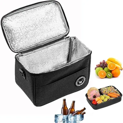 Zdjęcie produktu dla Torba termiczna na lunch - izolowana torba na jedzenie - 24 x 14 x 17 cm - torba termiczna - torba na piknik - torba na lunch do noszenia - idealna do pracy, podróży, wędrówek i innych aktywności