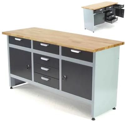 Produktbild von Werkbank Werktisch 6 Schubladen Montagewerkbank Schubladenschrank Werkzeug 06277