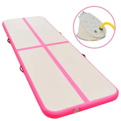 Image de Tapis de gymnastique gonflable avec pompe 700×100×10 cm PVC rose