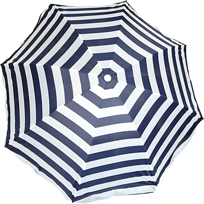 Image de Parasol de plage à rayures bleu marine 200 cm