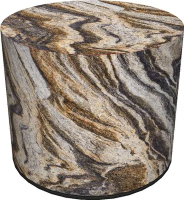 Produktbild von Bertoni Velours Sitzpouf Montana print – runder Hocker Ø40 cm, dekorativ, mit Reißverschluss, für Wohnzimmer
