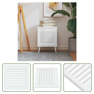 Productafbeelding van De Living Store schuifdeur met lamellenmotief, wit, 39,5 x 39,4 cm, massief hout, grenen