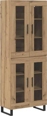 Produktbild von Highboard 2 pcs Artisan-Eiche Engineered Wood und Glas