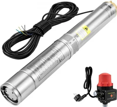 Image de Pompe submersible pour puits profonds en acier inoxydable, 370 W, 110 l/min, hauteur de refoulement de 44 m