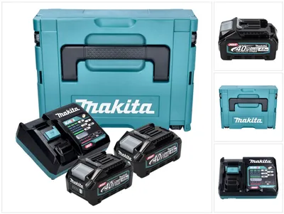 Image de Makita Power Source Kit ( 191J97-1 ) 2x BL 4040 batterie rechargeable 40 V max. 4,0 Ah XGT+ DC 40 RA Chargeur + Makpac