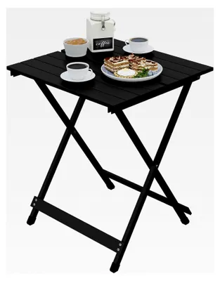 Produktbild von Klappbarer Campingtisch aus Aluminium, Gartentisch für Balkon und Terrasse, 50,5 x 59,5 x 47 cm (B x H x T), Schwarz