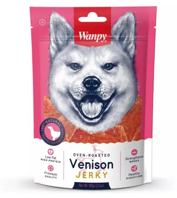 Zdjęcie produktu dla WANPY dla psów - suszone mięso z jelenia, 100 g