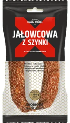 Zdjęcie produktu dla Kiełbasa jałowcowa z szynki 150 g Madej Wróbel