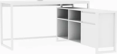 Produktbild von finori Eckschreibtisch Denver 37A weiß / Nachbildung Artisan Oak Über-Eck-Lösung HxBxT 75x139x139 cm, Farbe:weiß