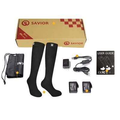 Immagine prodotto di Calze riscaldate, batteria ricaricabile, livelli di temperatura regolabili, ideali per gli sport invernali , Calze riscaldate SS02B, MM