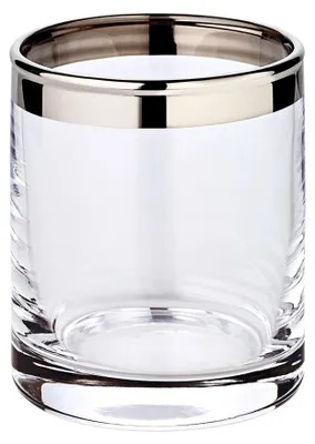 Produktbild von Windlicht Molly, mundgeblasenes Kristallglas mit Platinrand, Höhe 8 cm, Durchmesser 7 cm