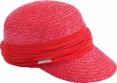 Seeberger elegante Strohborten Cap mit UV Schutz 80 in rot