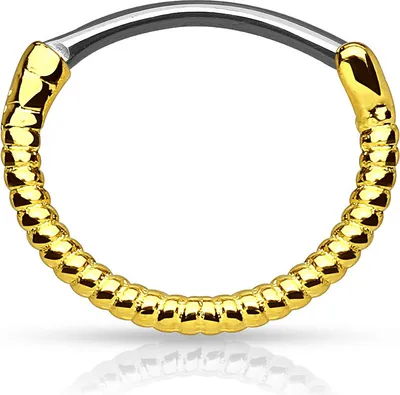 Produktbild von Nasenpiercing Septum Ring Clicker Nasenring Klapp Piercing Nase Twisted Line