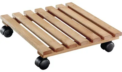 Image de WAGNER® design yourself 20083501 WAGNER® design yourself Pflanzenroller NATURE GH 0835 Holz hellbraun quadratisch 35,0 x 8,0 cm