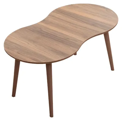 Obrázek produktu pro Dřevěný konferenční stolek „Moon“ 99 x 54 x 45 cm – ořech