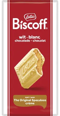 Immagine prodotto di Lotus Biscoff Speculoos crema al cioccolato bianco 180g – crema spalmabile con pezzi di biscotto