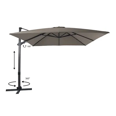 Image de Axi Apollo Premium Parasol Déporté Gris/Taupe - Rectangulaire 300X300Cm - Structure Aluminium - Rotation 360 - Inclinable - Résistant Aux Uv
