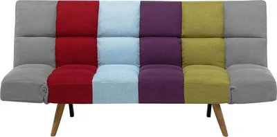 Zdjęcie produktu dla BELIANI Sofa rozkładana wielokolorowa 2-osobowa z funkcją spania styl skandynawski