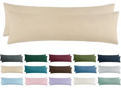 Productafbeelding van Kussensloop, set van 2, 40x145 cm, khaki, microvezel, met rits, gecertificeerd volgens
