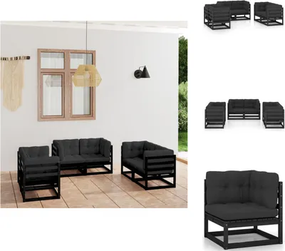 Produktbild von vidaXL 6-tlg. Garten-Lounge-Set mit Kissen Kiefer Massivholz - Gartenmöbel-Sets