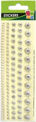 Image de Autocollant de 114 perles - Argent