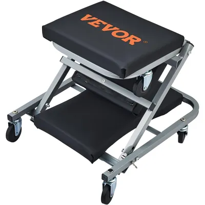 Obrázek produktu pro VEVOR 2 v 1 autodílna válečková dílenská stolička, montážní stolička dílenská stolička 915 x 415 x 128 mm Montážní válečková stolička, ocel + vinyl 360° otočná kolečka Sklopná sedačka do nosnosti 136 kg Válečková stolička