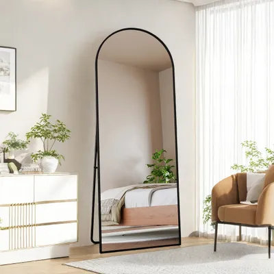 Produktbild von ProximaX Bogen Ganzkörperspiegel, 80 x 180 cm Gewölbter Standspiegel Groß in voller Länge, an der Wand montiert, lehnend, Bodenspiegel Ganzkörper als Ankleide Eitelkeitsspiegel für elegantes Ankleiden und Selbstvergewisserung