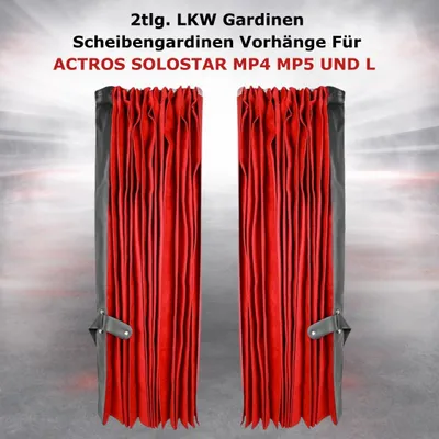Produktbild von 2tlg. LKW Gardinen Scheibengardinen Vorhänge Für ACTROS SOLOSTAR MP4 MP5 UND L